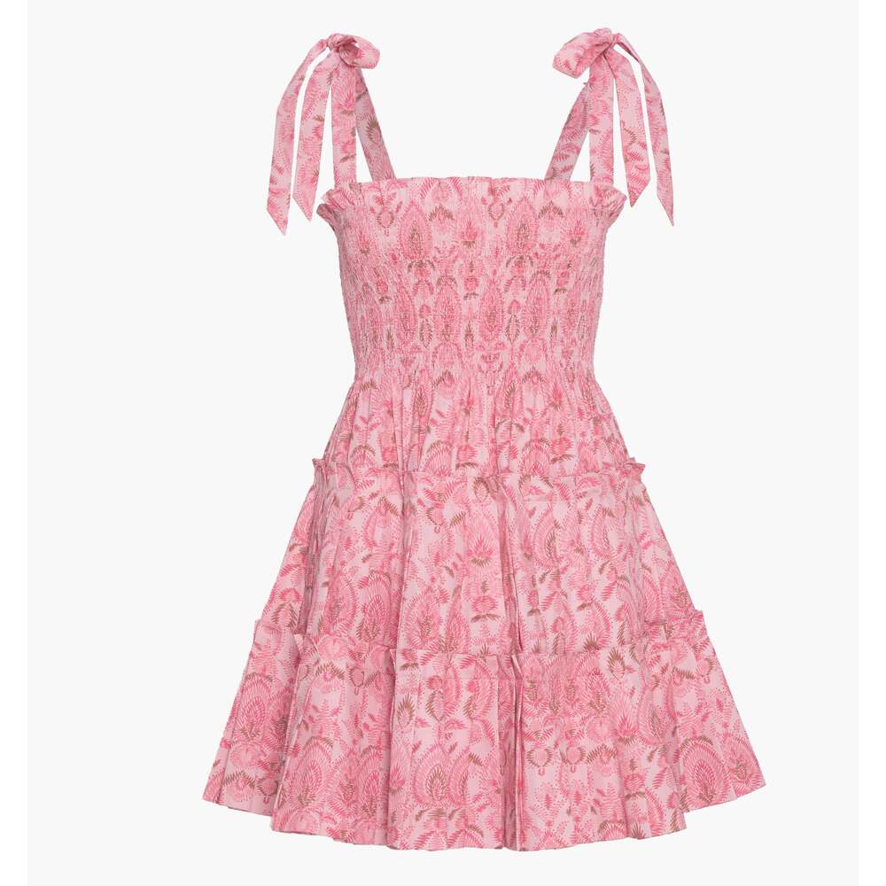 Hill House Home The Ribbon Charlotte Nap Dress - Pink Palm Ikat Size XLPink Palm